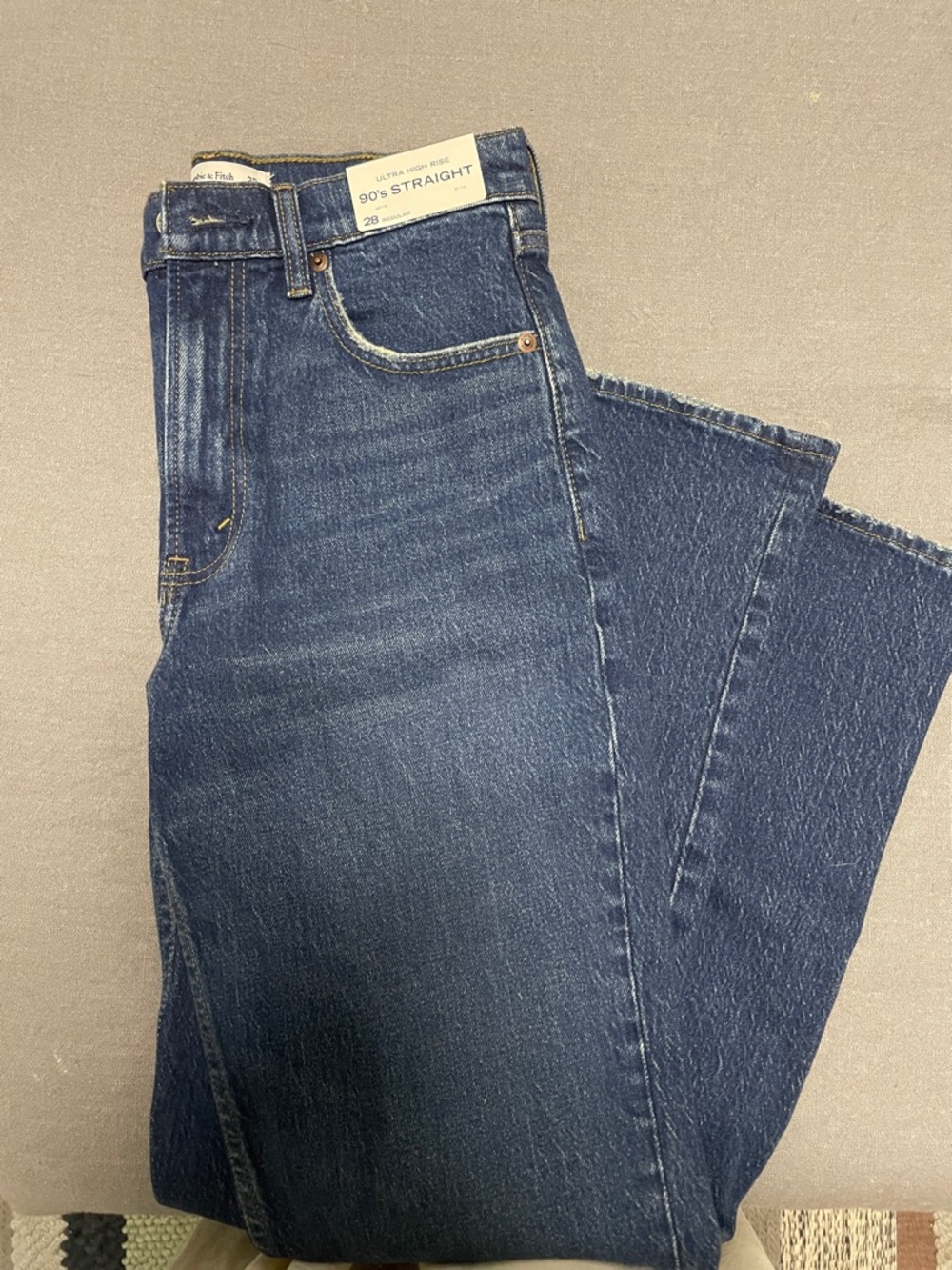 Abercrombie & Fitch Women’s Straight Leg Jeans - Dark Blue